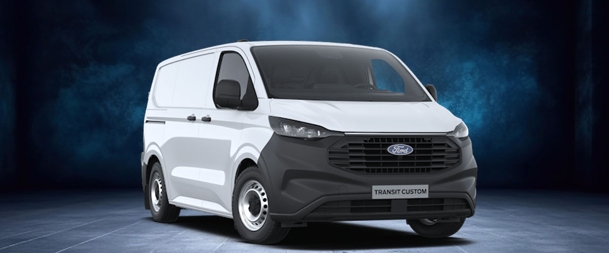 zu sehen: weißer Transit Custom